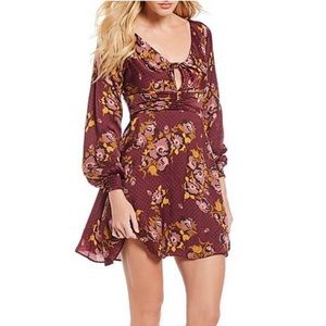 Free People burgundy floral Dress